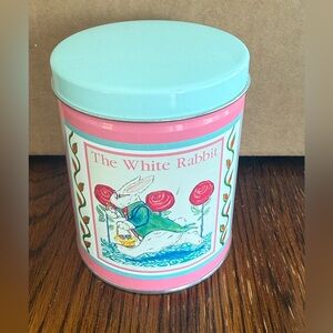 Vintage The White Rabbit Tin 1991 Target Easter Bunny Rabbit Hole Story